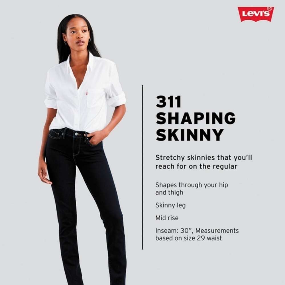LEVIS Black 311 Shaping Sculp Skinny Jeans sz 30 NWT - Picture 4 of 15